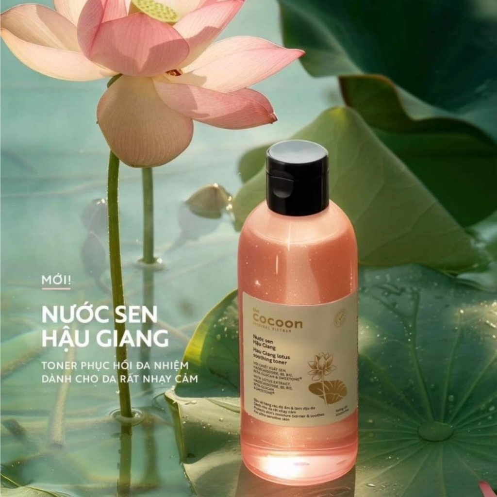 Toner Cocoon Sen Hậu Giang Làm Dịu Phục Hồi Đa Nhiệm Cho Da Nhạy Cảm