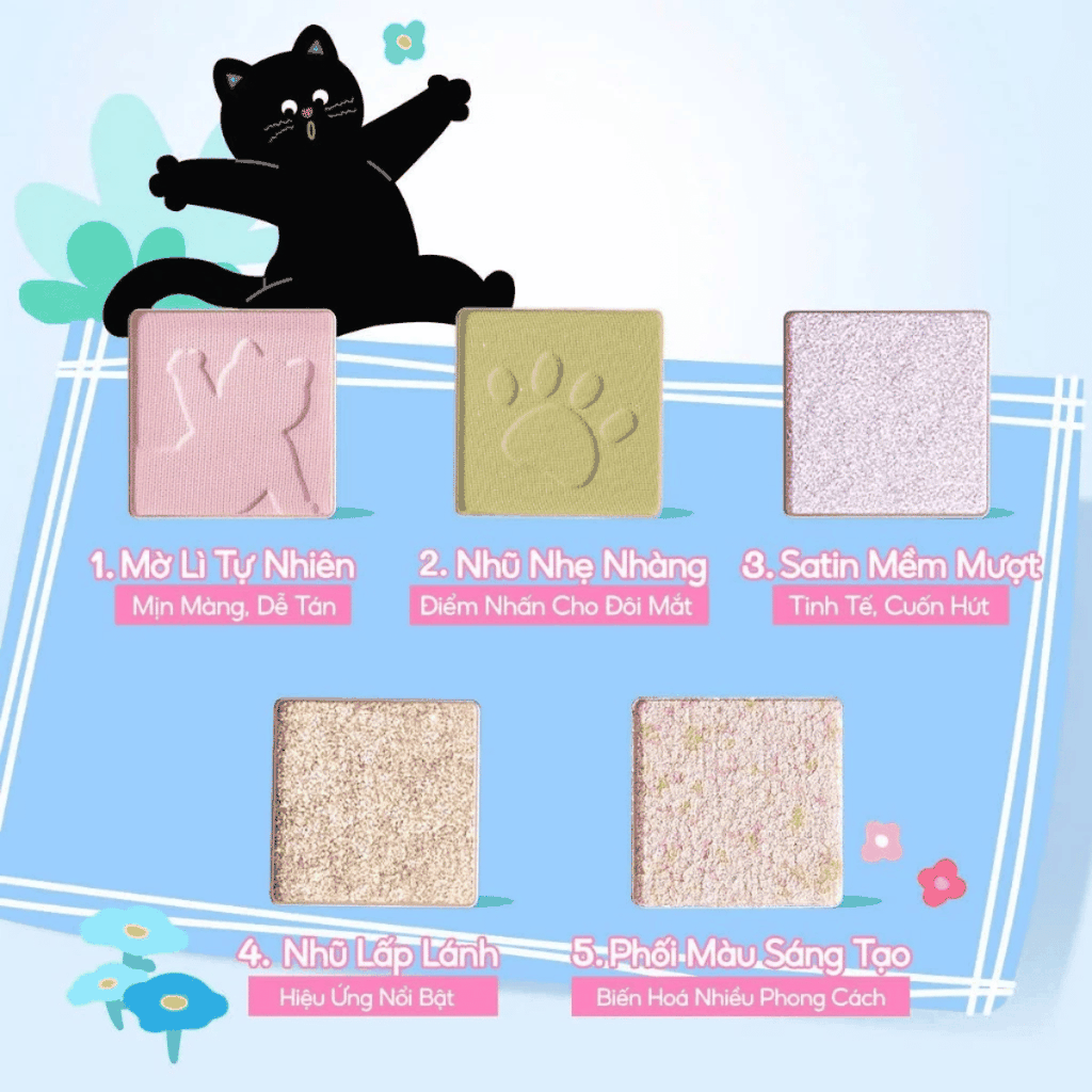 Bảng Phấn Mắt 12 Màu Đa Năng Colorkey, Kèm Cọ Tiện Lợi  Bloom Chase 12-Color Eyeshadow Palette 17.7g