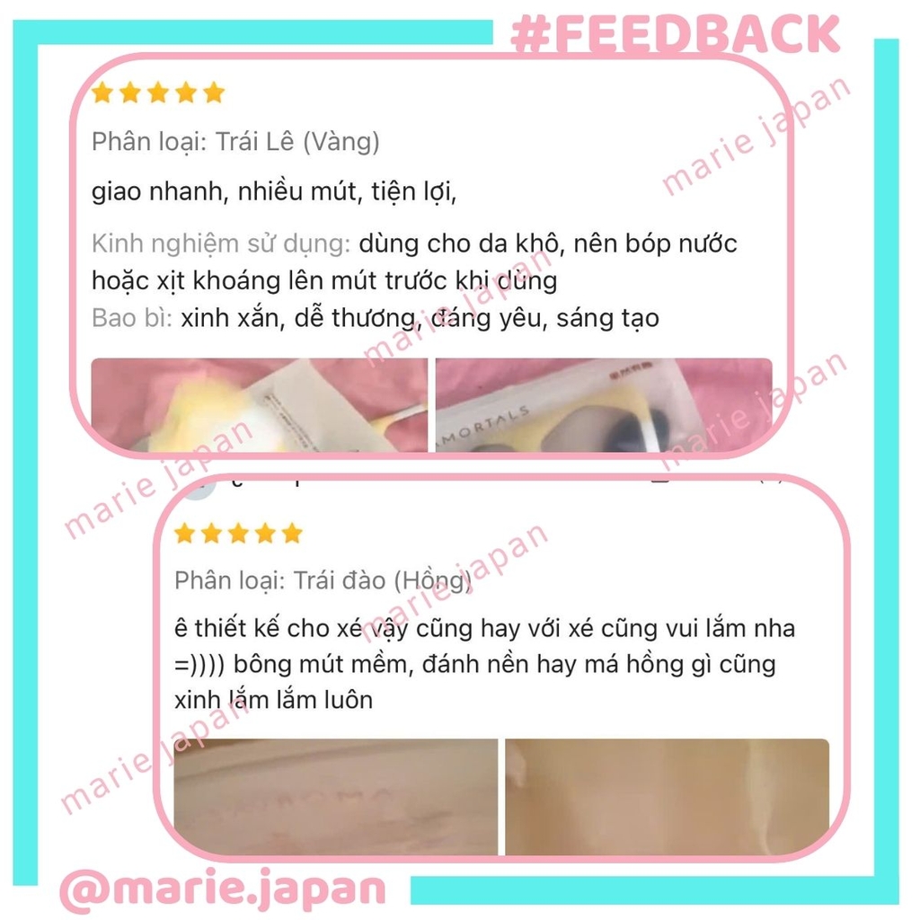 Set 8 Bông Mút Amortals Farmer Tự Xé Tán Nền Che Khuyết Điểm Đàn Hồi Siêu Mềm Mịn Cao Cấp