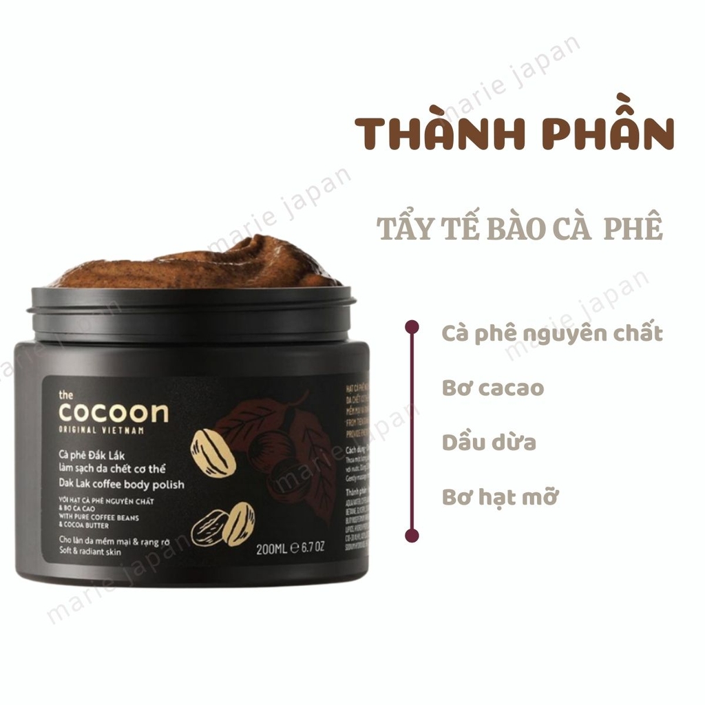 Combo Cocoon Mặt Nạ Nghệ 30ml + Tẩy Tế Bào Chết Body Cà Phê 200ml
