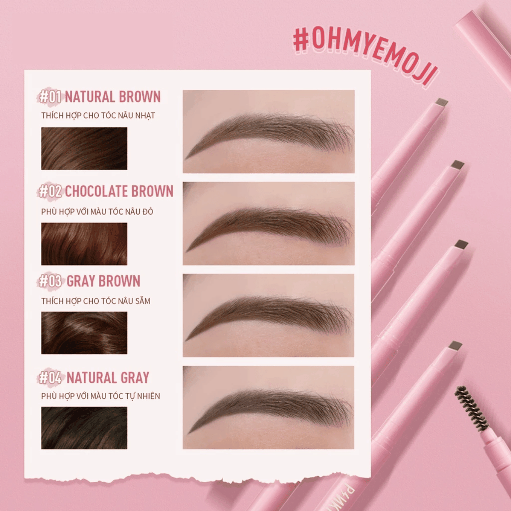 Chì kẻ mày Pinkflash Siêu Bền Màu, Chống Thấm Nước  Waterproof Auto Eyebrow Pencil E09