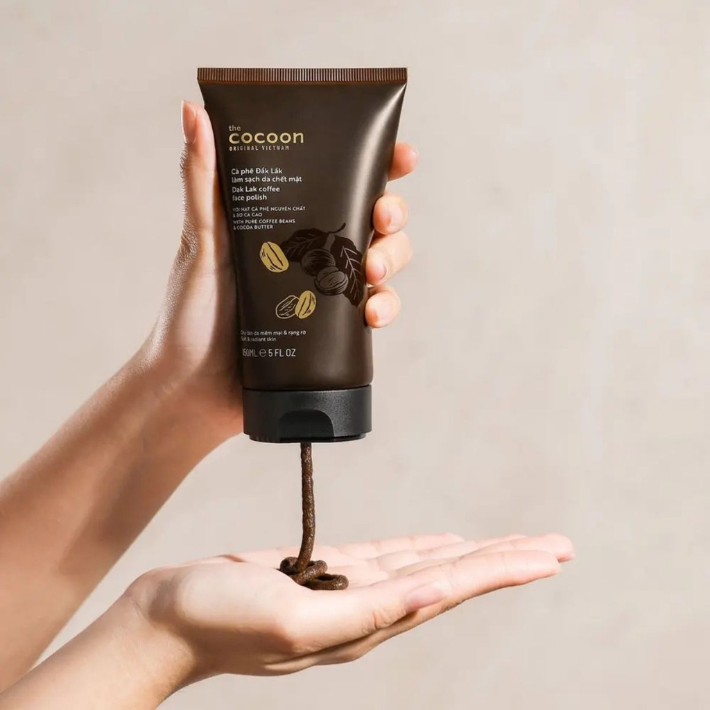 Combo Cocoon Tẩy TBC Body Cà Phê 200ml - Tẩy TBC Mặt Tuýp 150ml Cấp Ẩm Giúp Da Mềm Mịn
