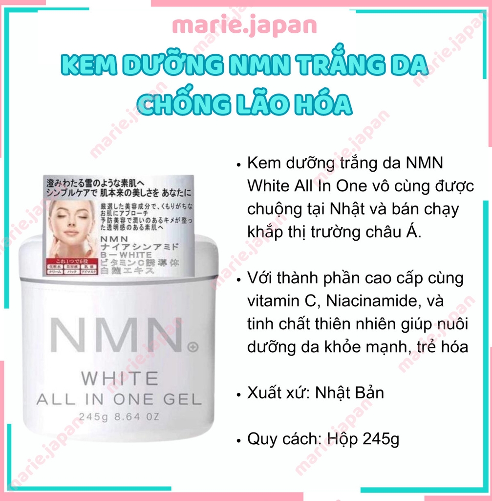 Kem Dưỡng NMN White All In One Gel Hộp 245g