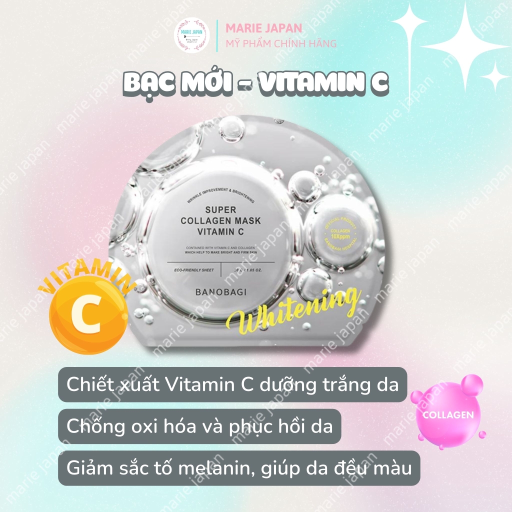Mặt Nạ Banobagi Super Collagen Mask Dưỡng Trắng Da Giảm Mụn Nám Cao Cấp (MIẾNG LẺ)