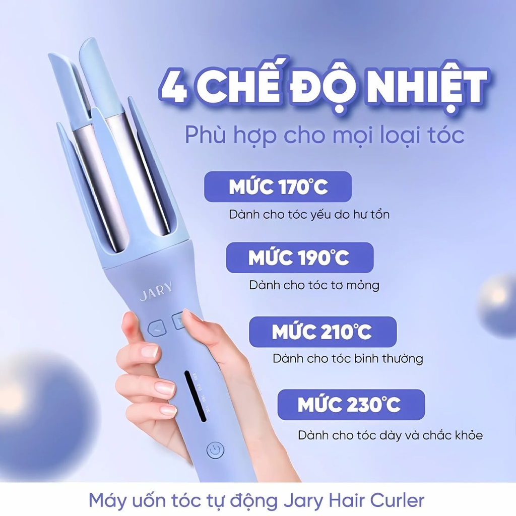 Máy Uốn Tóc JARY Hair Curler  Tự Động Xoay 360 Độ 4 Chế Độ Nhiệt