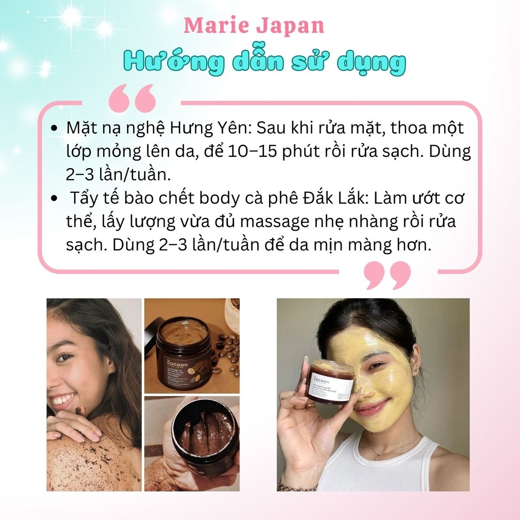 Combo Cocoon Mặt Nạ Nghệ 30ml + Tẩy Tế Bào Chết Body Cà Phê 200ml