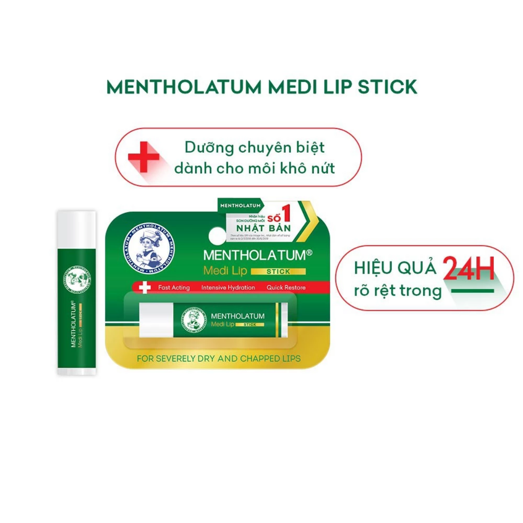 Son Dưỡng Mentholatum Medi Lip Stick Dưỡng Ẩm Giảm Thâm Căng Mọng Nhật Bản 4,3g
