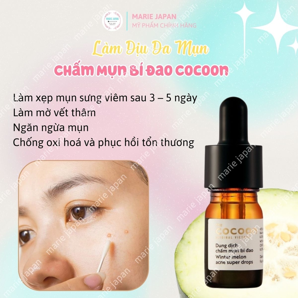 Dung Dịch Chấm Mụn Bí Đao Cocoon Giảm Sưng Viêm Sạch Mụn Chai 5ml