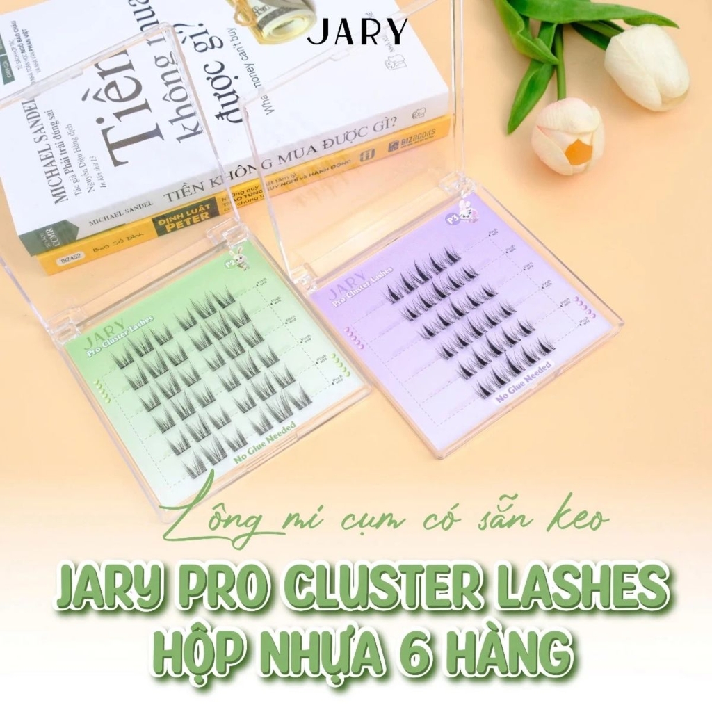 Lông Mi Cụm JARY Pro Cluster Lashes Có Sẵn Keo Tiện Lợi Mỏng Nhẹ Hộp Nhựa 6 Hàng