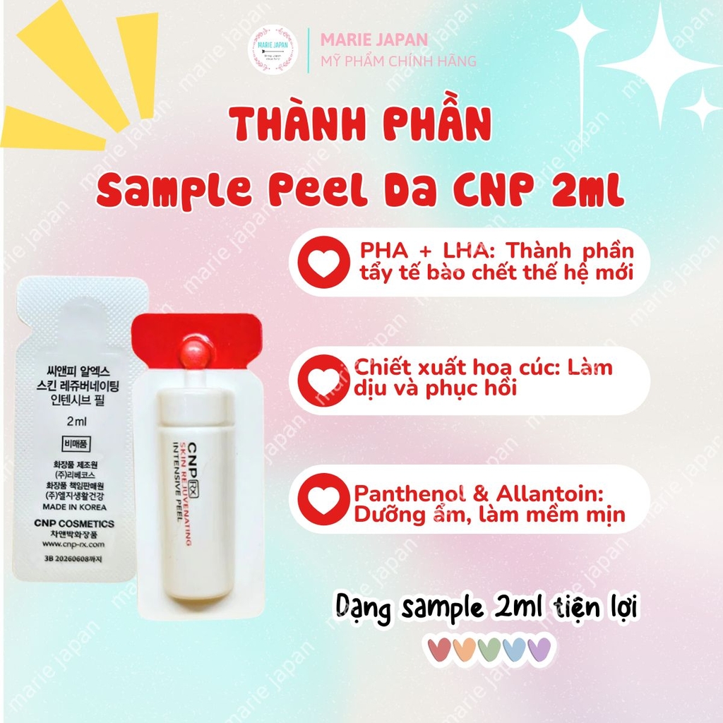 Sample Peel Da CNP Rx Rejuvenating Intensive Tái Tạo Da Căng Bóng Sáng Mịn Hàn Quốc Gói 2ml