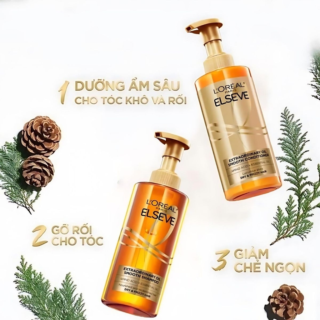 Dầu Xả Loreal Paris Elseve Extraordinary Oil Smooth Chai 440ml