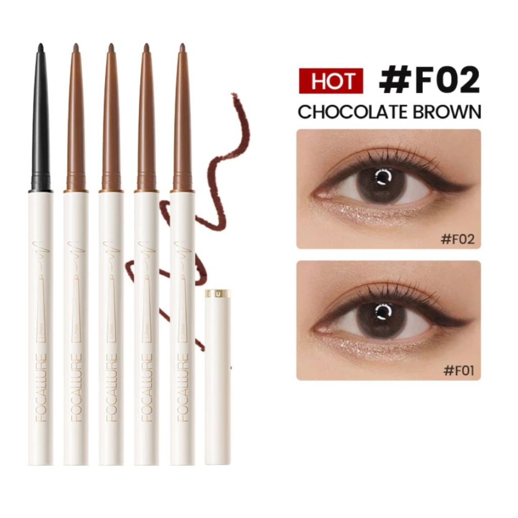 Kẻ Mắt Focallure Đầu Mảnh Siêu Mịn Chống Nước Lâu Trôi Perfectly Defined Gel Eyeliner 1.7mm