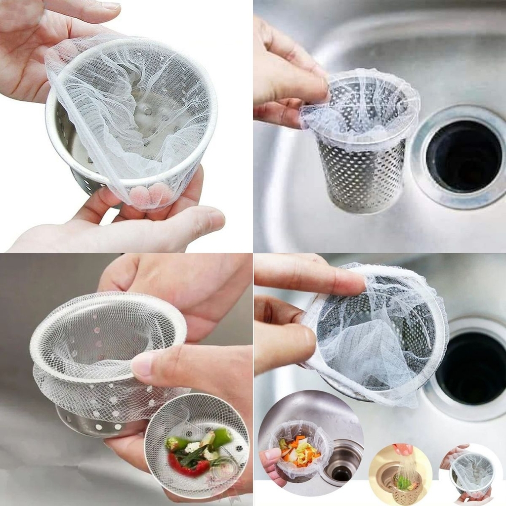 Túi Lọc Rác Bồn Rửa Co Giãn Thoát Nước Tốt Giữ Bồn Rửa Sạch Sẽ Bịch 100 Cái