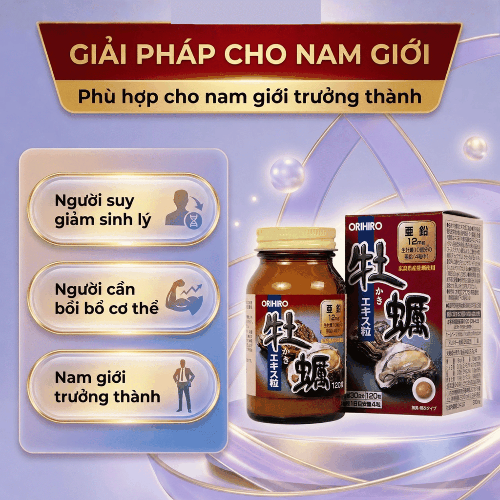 Viên Uống Tinh Chất Hàu Orihiro New Oyster Extract Hộp 120 Viên