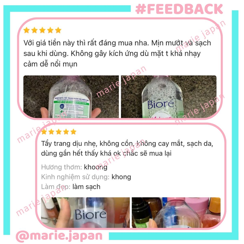 Nước Tẩy Trang Biore Sạch Sâu Dưỡng Ẩm Ngăn Ngừa Mụn Micellar Cleansing Water Nhật Bản