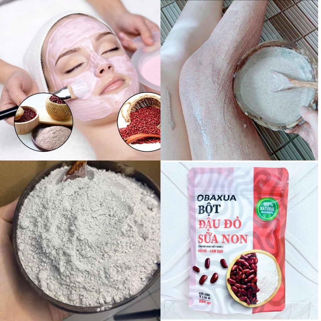 Bột Đậu Đỏ Sữa Non OBAXUA Sạch Sâu Cấp Ẩm Dưỡng Da Trắng Sáng Mịn Màng Tự Nhiên