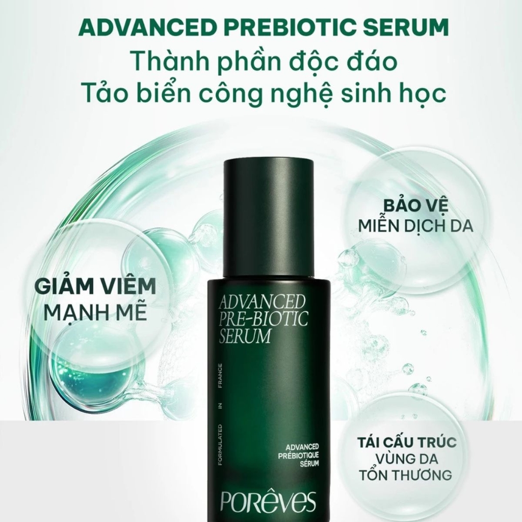 Serum Porêves Advanced Pre-Biotic Dưỡng Ẩm Phục Hồi Làm Dịu Da Chai 30ml