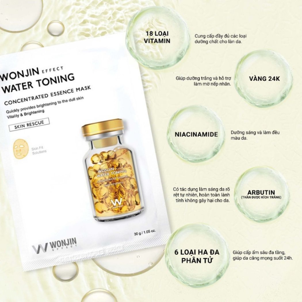 Mặt Nạ Wonjin Effect Concentrated Essence Cấp Ẩm Dưỡng Sáng Phục Hồi Da Hàn Quốc Hộp 10 Miếng