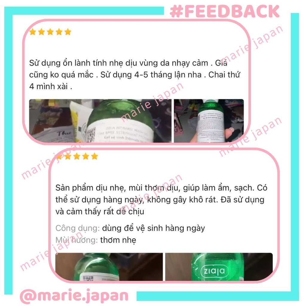 Dung Dịch Vệ Sinh Intimate ZIAJA Wash Gel Dưỡng Ẩm Khử Mùi Cân Bằng PH Chai 200ml