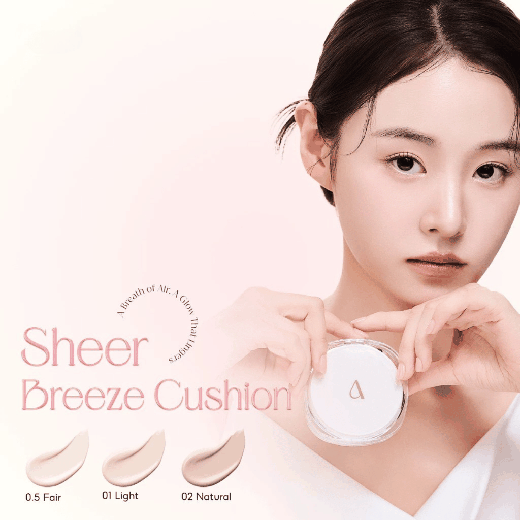 Cushion Aperire Chống Nắng Che Phủ Tốt Da Căng Bóng Mịn Lì Mỏng Nhẹ Sheer Breeze Hàn Quốc 13g