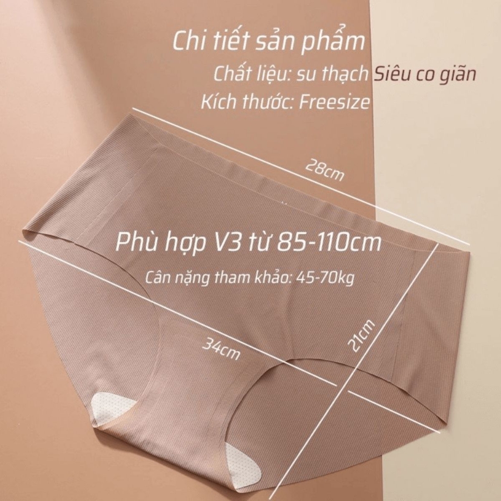 Set 6 Quần Lót Nữ Su Thạch Không Lộ Viền Cotton Tàng Hình Mềm Mịn Thoáng Khí