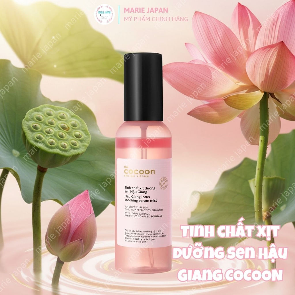 Combo Cocoon 2 Món 1 Xịt Dưỡng Sen Cocoon Hậu Giang 100ml  + 1 Tẩy TBC Mặt Cocoon Tuýp 150ml