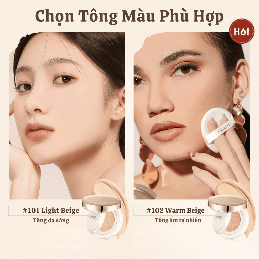 Cushion Focallure Kiềm Dầu Đỉnh Che Phủ Tốt Mịn Lì Poreless Matte Air Foundation FA19 12g