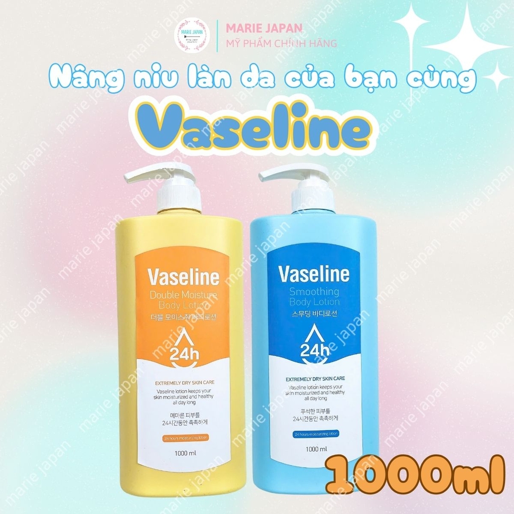 Sữa Dưỡng Thể Vaseline Dưỡng Ẩm Sáng Da Toàn Thân Bản Hàn Quốc 1000ml