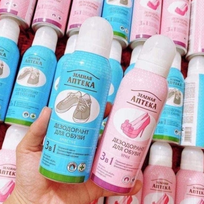 Xịt Khử Mùi Hôi Giày Zelenaya Apteka 3in1 Chai 150ml