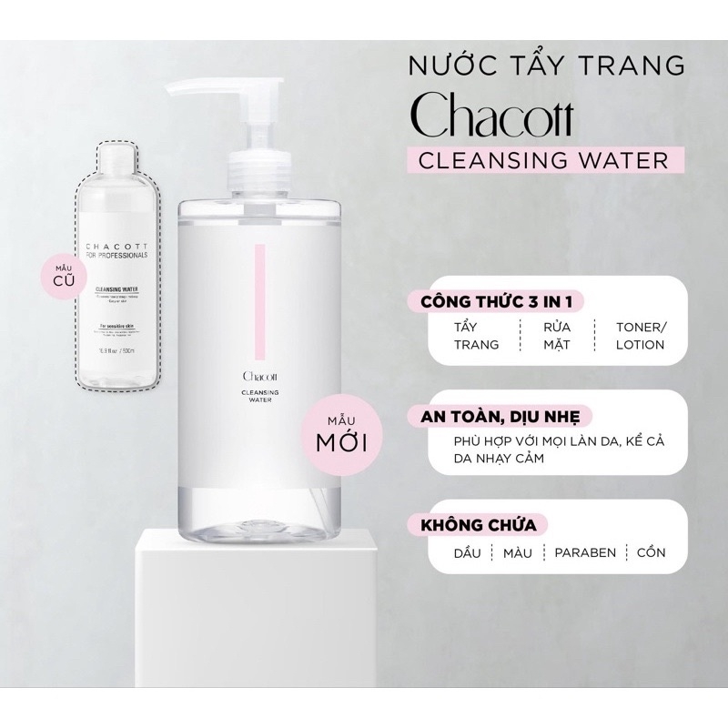 Nước Tẩy Trang Chacott Cleansing Water Chai 500ml