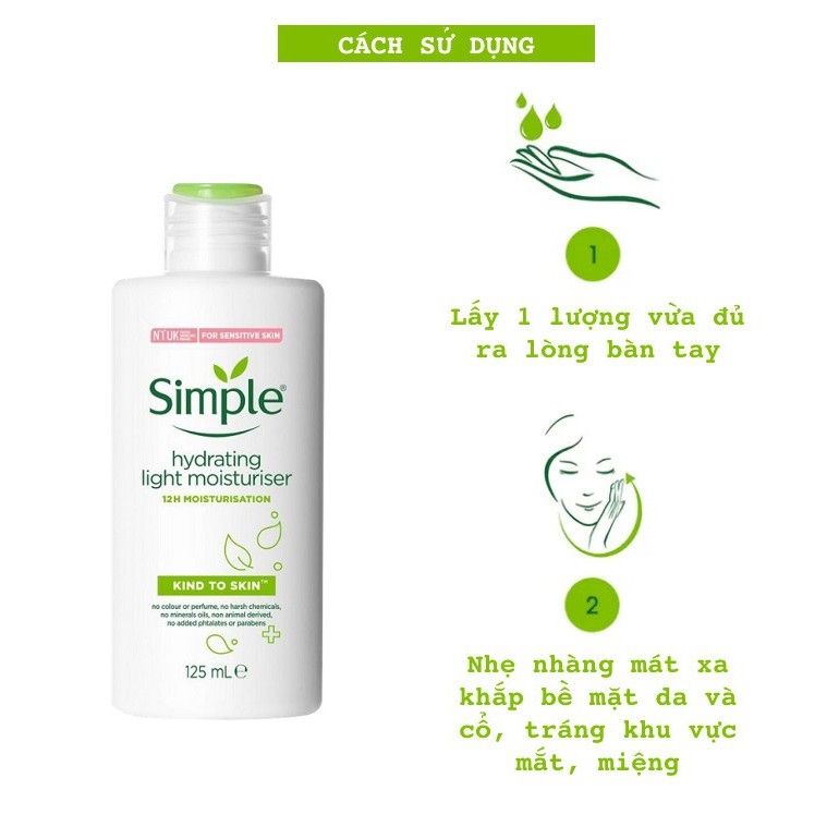Kem Dưỡng Ẩm Da Dầu Nhạy Cảm Simple Hydrating Moisturiser 125ml