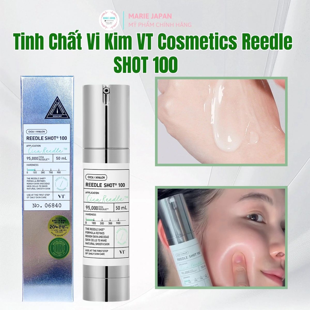 Tinh Chất Vi Kim VT Cosmetics Reedle Shot 100 Tái Tạo Da Căng Bóng Mịn Màng Sáng Khỏe Hàn Quốc Chai 50ml