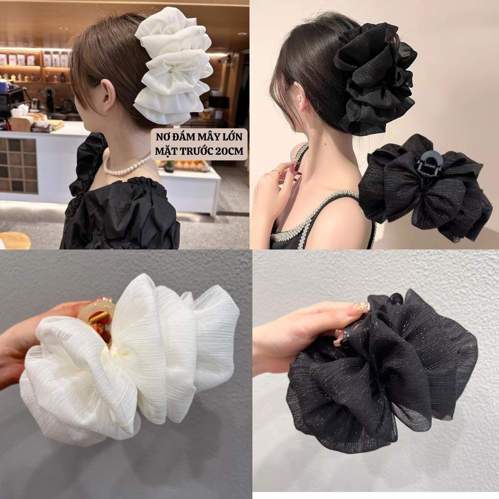   Kẹp Tóc Voan Thời Trang Nhiều Lớp Cỡ Lớn Tạo Hiệu Ứng Dày Tóc Nữ Tính Thanh Lịch 