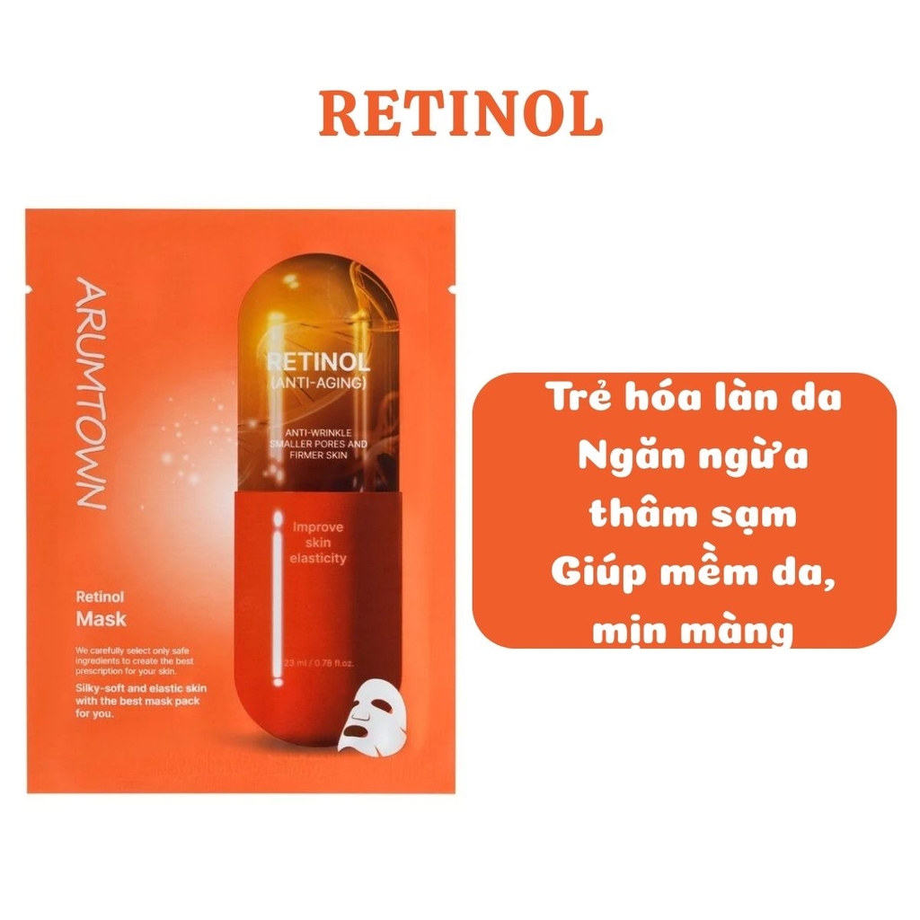 Mặt Nạ Dưỡng Da Arumtown Cấp Ẩm Dưỡng Sáng Tái Tạo Da Hàn Quốc Hộp Miếng Lẻ 23ml