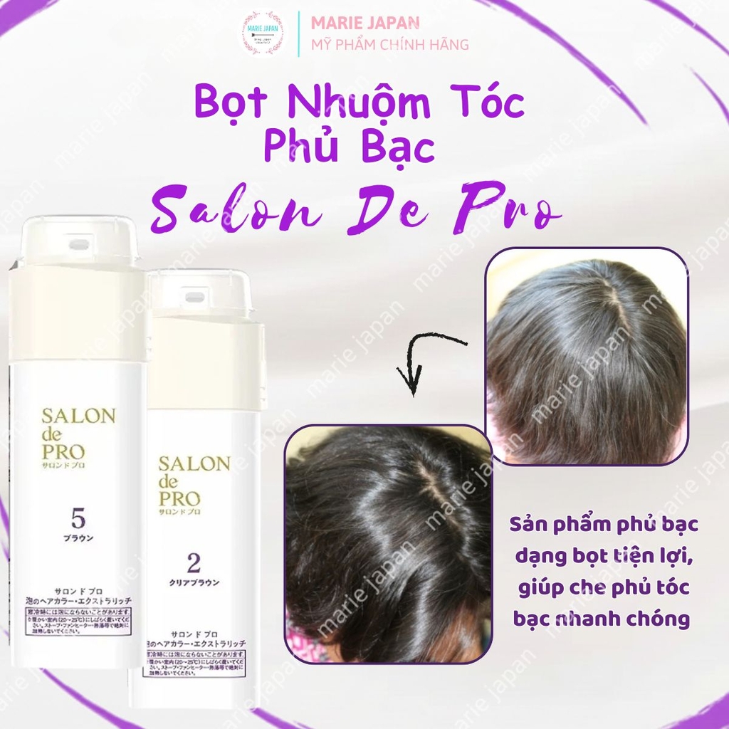 Bọt Nhuộm Tóc Salon De Pro Phủ Bạc Tự Nhiên Cao Cấp Không Mùi Tiện Lợi  Nhật Bản