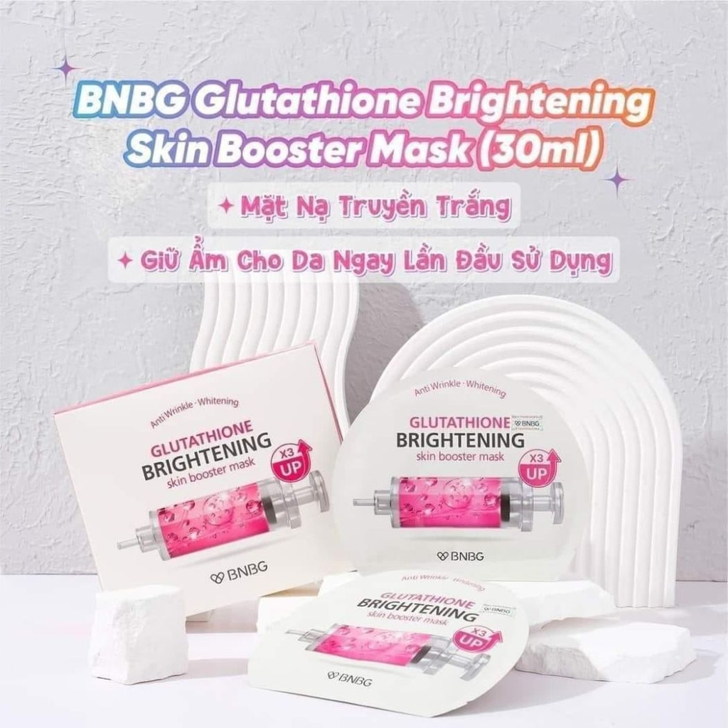 Mặt Nạ BNBG Placenta Skin Booster Mask Cấp Ẩm Dưỡng Trắng Phục Hồi Trẻ Hóa Da Hàn Quốc Hộp 10 Miếng
