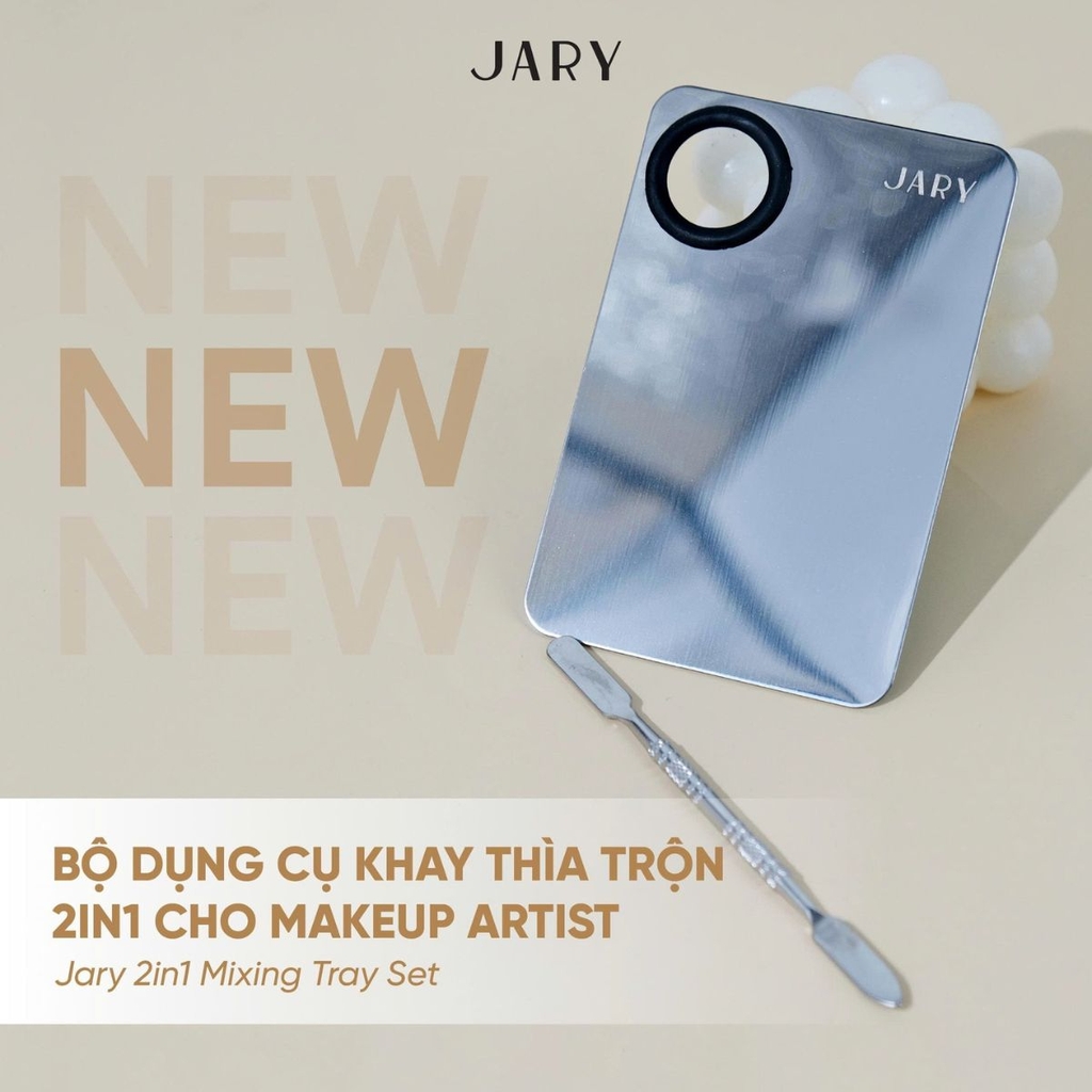 Bộ Dụng Cụ Khay Thìa Trộn Jary 2in1 Mixing Tray Pha Trộn Kem Nền Dễ Dàng Cho Lớp Nền Mỏng Tênh