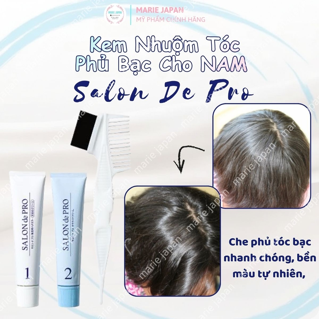 Kem Nhuộm Tóc Cho NAM Salon De Pro Phủ Bạc Tự Nhiên Không Mùi Cao Cấp Nhật Bản
