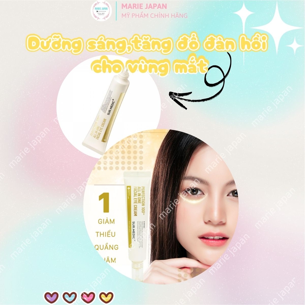Kem Mắt Sur.Medic Perfection 100™ All In One Facial Eye Cream Giảm Thâm Mắt Mờ Nếp Nhăn Ngừa Lão Hóa Tuýp 35ml - TẶNG KÈM 2 SAMPLE