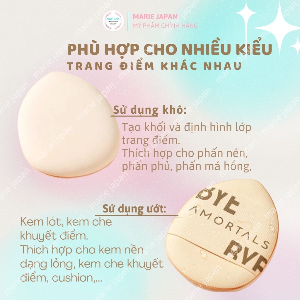 Set 2 Bông Amortals Mini Che Khuyết Điểm Tán Kem Nền Chi Tiết Mềm Mịn Nhỏ Gọn Tiện Lợi The Little Concealer Powder Puff