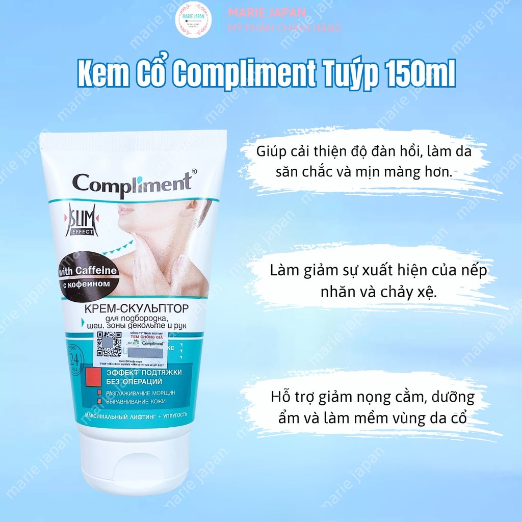 Kem Dưỡng Cổ Compliment Giảm Nọng Cằm Mờ Nếp Nhăn Thon Gọn Mịn Màng Da 150ml