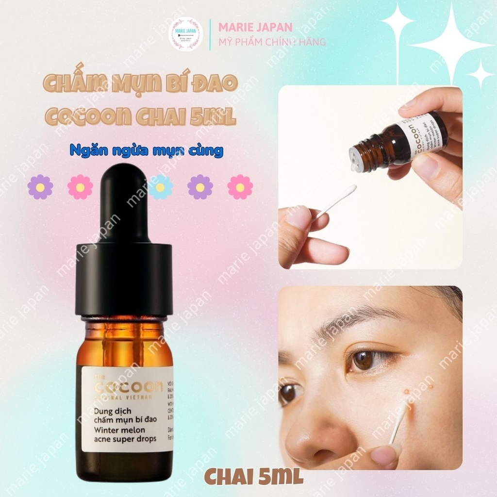 Dung Dịch Chấm Mụn Bí Đao Cocoon Giảm Sưng Viêm Sạch Mụn Chai 5ml