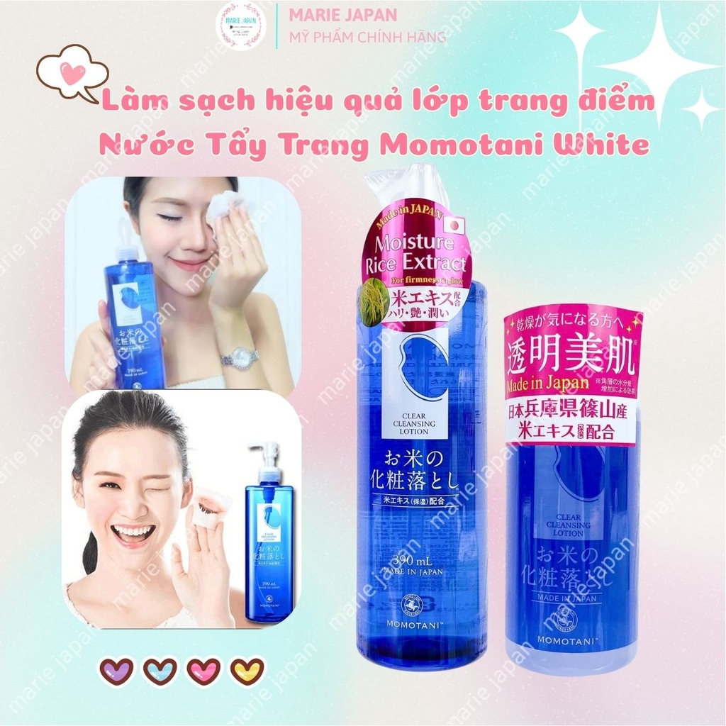 Nước Tẩy Trang Gạo Momotani White Moisture Clear Sạch Dịu Nhẹ Dưỡng Ẩm Sáng Da Nhật Bản