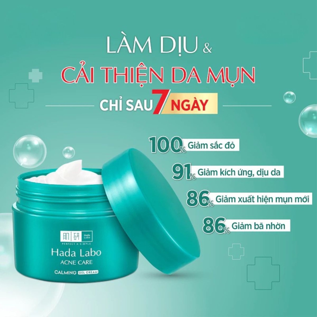 Gel Hada Labo Acne Care Calming Dưỡng Ẩm Sáng Khỏe Cho Da Dầu Mụn Nhạy Cảm 50g