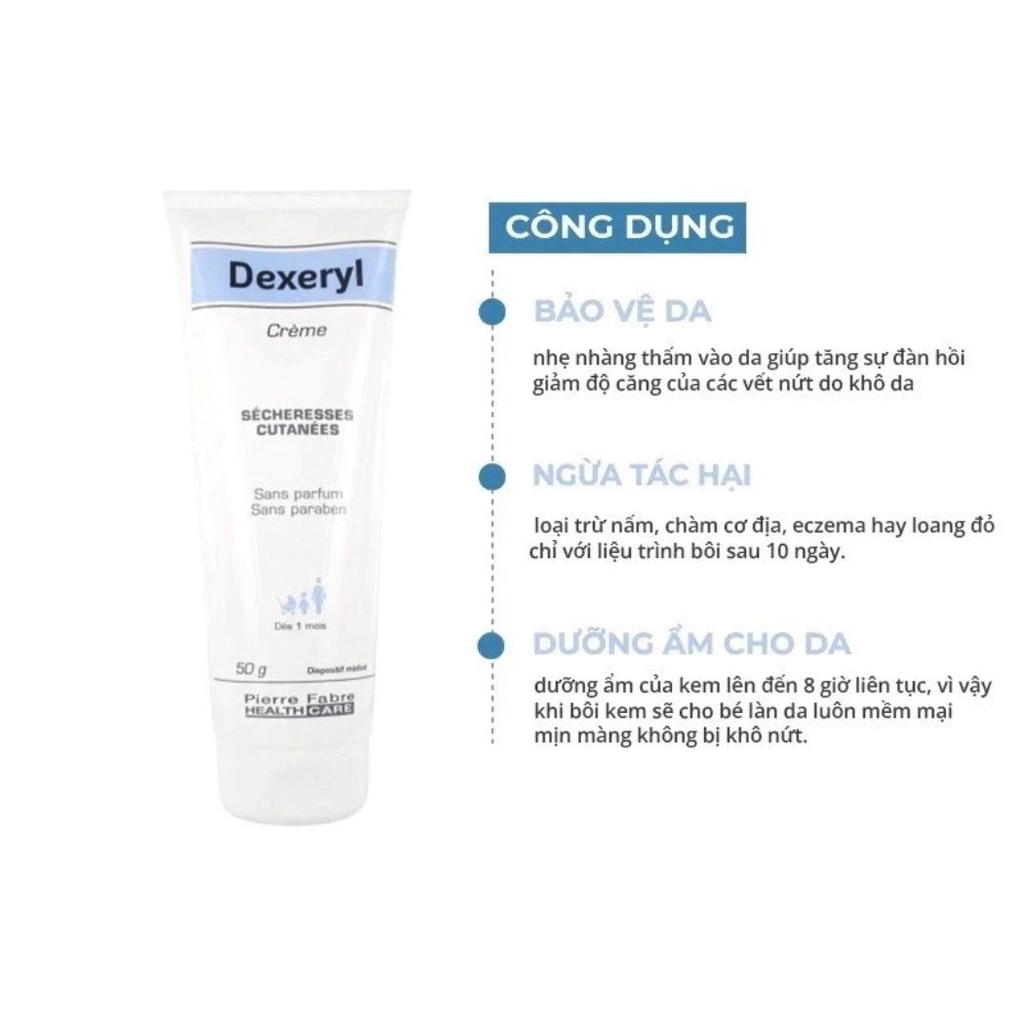 Kem Nẻ Dexeryl Creme Traitement Dưỡng Ẩm Phục Hồi Da Khô Nứt Nẻ Pháp 50g