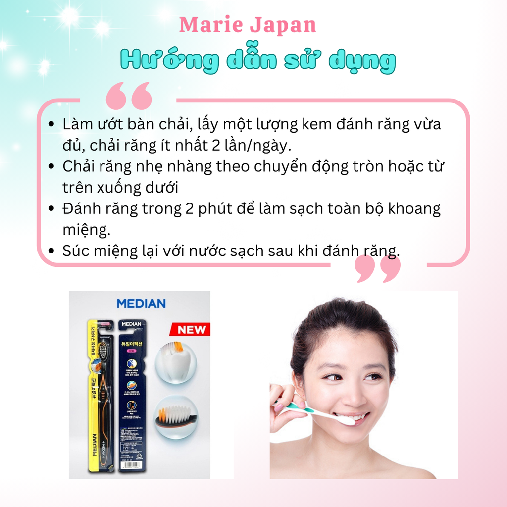 Bàn Chải Đánh Răng MEDIAN Lông Tơ Siêu Mềm Mịn Làm Sạch Sâu Bảo Vệ Răng Nướu Hàn Quốc