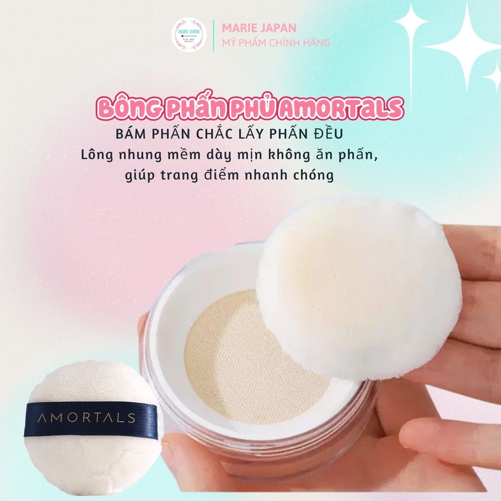 Bông Phấn Phủ Amortals Mềm Mịn Không Ăn Phấn Thân Thiện Với Da Cho Lớp Makeup Tự Nhiên