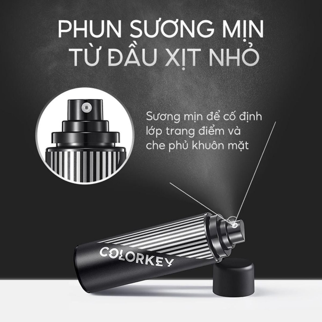 Xịt Khóa Makeup ColorKey Tia Sương Mềm Mại Dưỡng Ẩm Thoáng Da Giữ Lớp Makeup Lâu Trôi