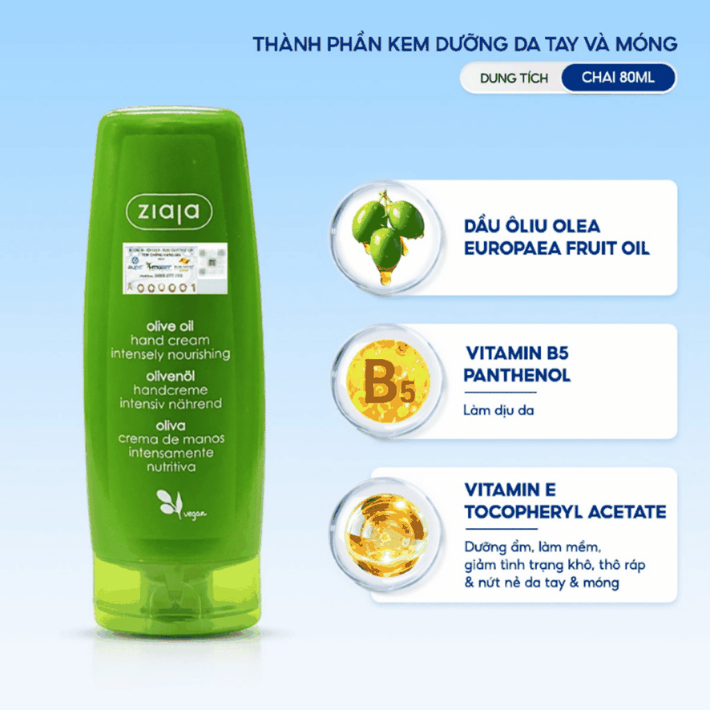 [MUA 1 TẶNG 1] Kem dưỡng tay & móng Ziaja Olive Oil Dưỡng ẩm mềm mịn, giảm khô ráp,móng chắc khỏe-TẶNG 1 MASK JM