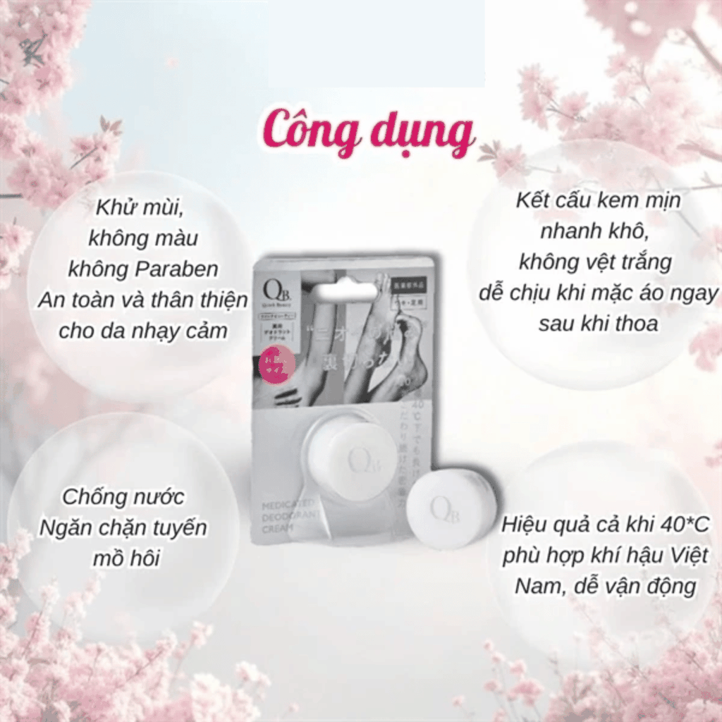 Kem Khử Mùi Ngăn Mồ Hôi Quick Beauty Medicated Deodorant Cream Nhật Bản